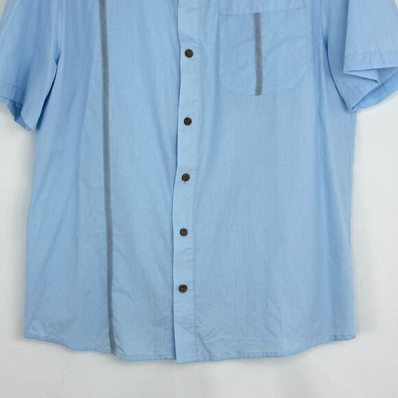 Men's Solid Light Blue Button-Down Short-Sleeve Shirt Medium NWOT - Picture 14 of 16
